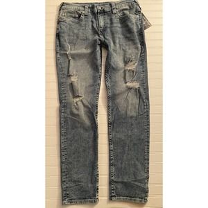 True Religion Geno Relaxed Slim Jeans 38x34 Torn Tall